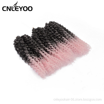 Dating party event durable low temperature fiber gradient pink curly crochet hair